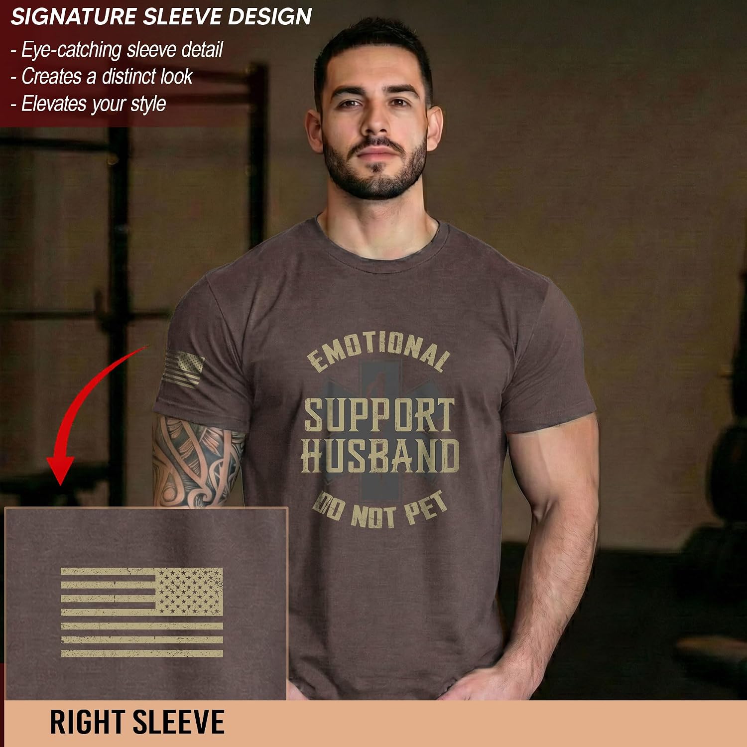 Emotional Support Human T-Shirt, Do Not Pet Husband Shirt, Funny Shirts for Husband