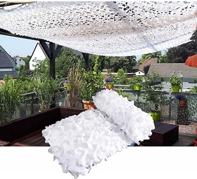 Camo Net White, Sunblock Camouflage Shade Netting, for Military/Hunting/Garden Decoration, 2x3/2x4/3x4/3x5/3x6/4x4/4x5/4x8m Outdoor Reinforced Camouflage Net,2x10m6.6 * 32.8ft