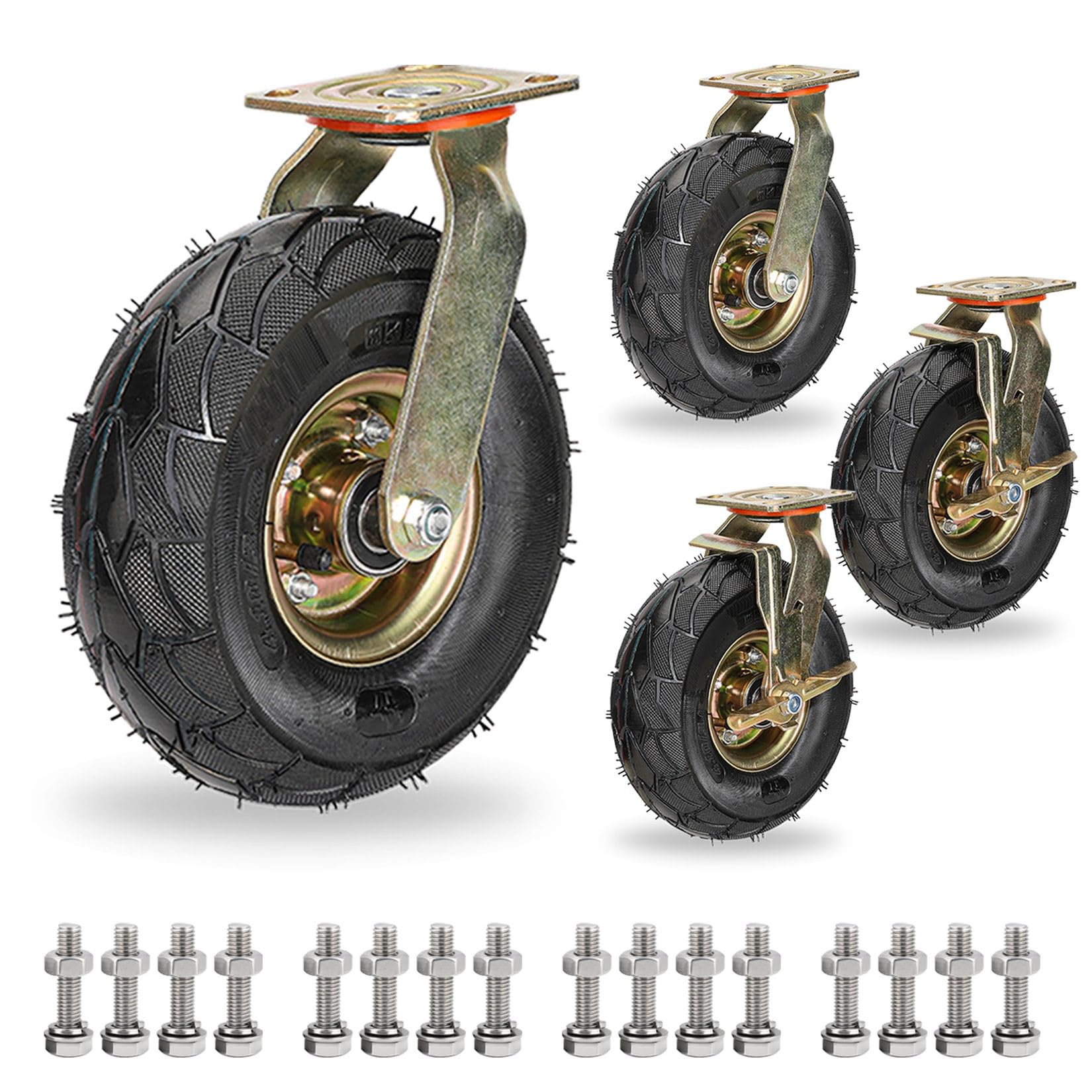 Roulettes silencieuses remplies d'air de 8-10 pouces pour déplacer le mobilier lourd