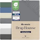 Dreamzie Drap Housse 180x200, Coton, Élastique, Oeko-Tex, Anthracite - 1