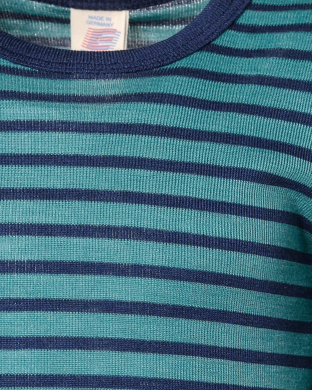 Engel T-shirt à manches longues laine soie pour enfants, Eisvogel/Marine, 92 cm