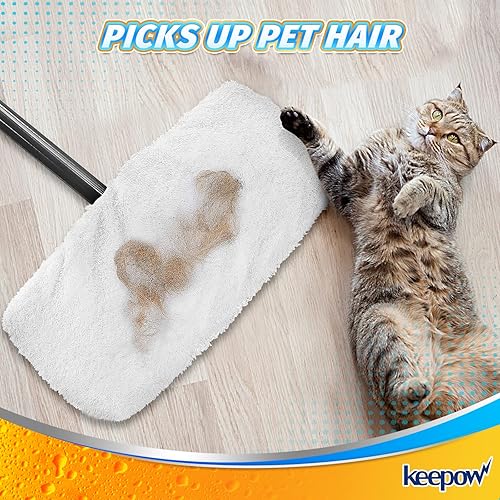 Miniatura 8 de KEEPOW Almohadillas reutilizables para fregona O Cedar Hardwood Floor'N More de microfibra, cabezales de repuesto para uso húmedo y seco, 15 x 8