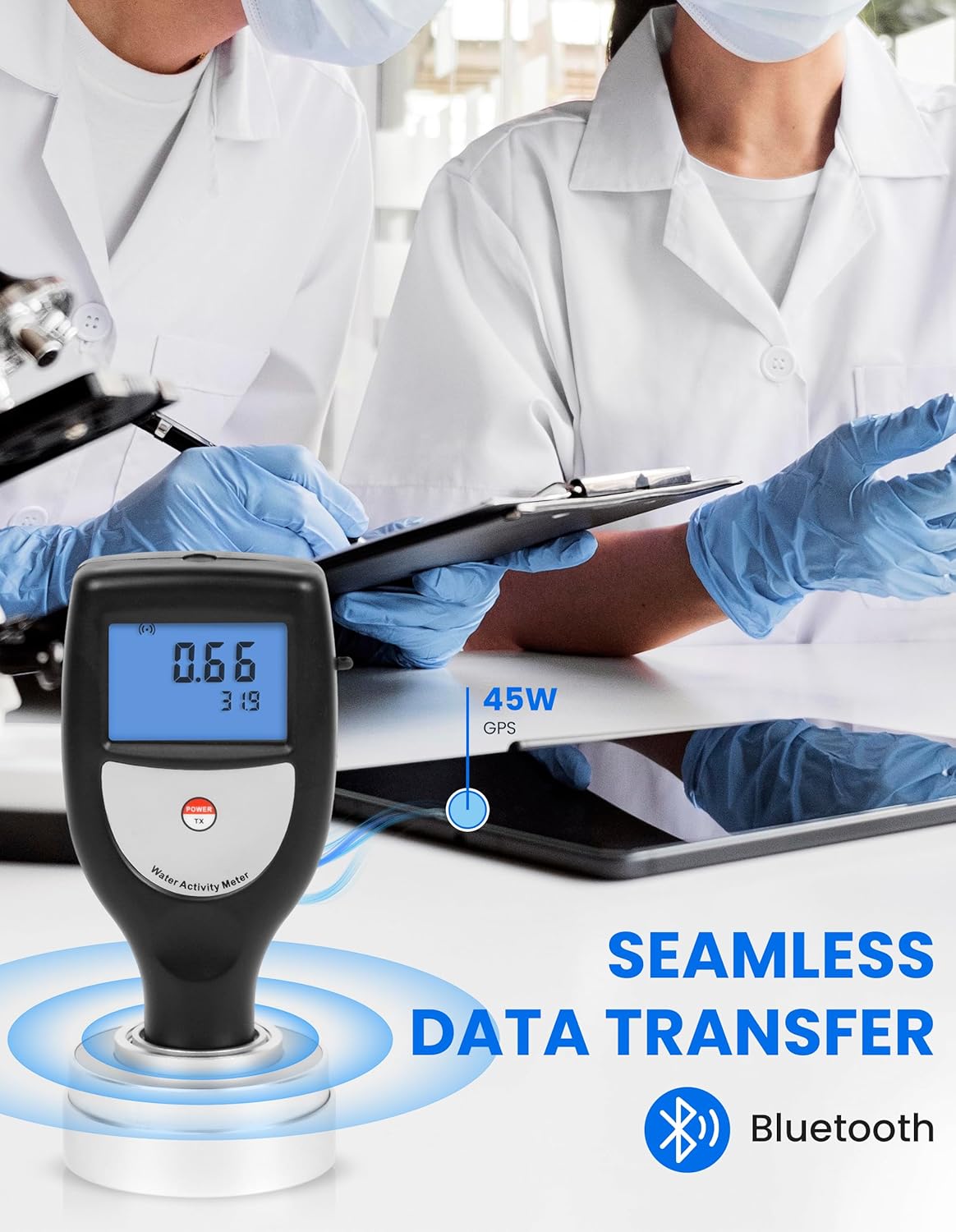 AMTAST WA-60AB Water Activity Meter with Bluetooth data transfer icon