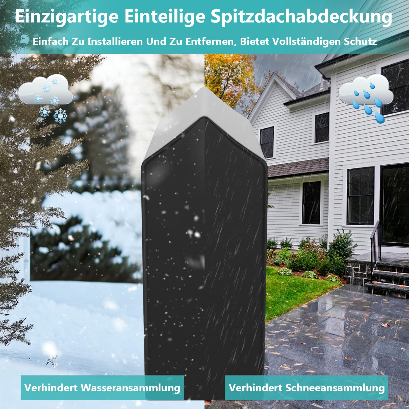 Himimi® Kaminholzregal für den Außenbereich mit Dach und integrierter Abdeckung, 185 x 70 x 185 cm, 2,4 m³/3,5 SRM - Wetterfestes Brennholzregal