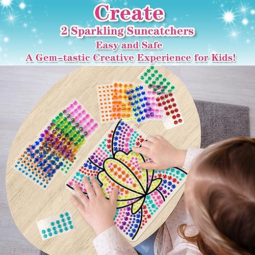 Miniatura 5 de Gem Art, kit de pintura de diamantes para niños, kit de atrapasoles para ventana, arte y manualidades para niñas y niños de 6 a 12 años, las mejores