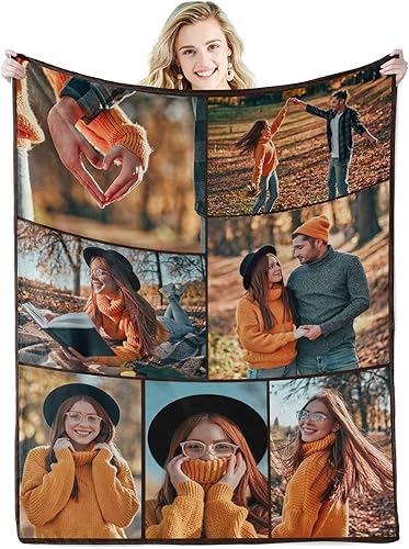 Abybela Mantas personalizadas con fotos mantas de fotos personalizadas con mis propias fotos manta personalizada regalos para familiares amigos