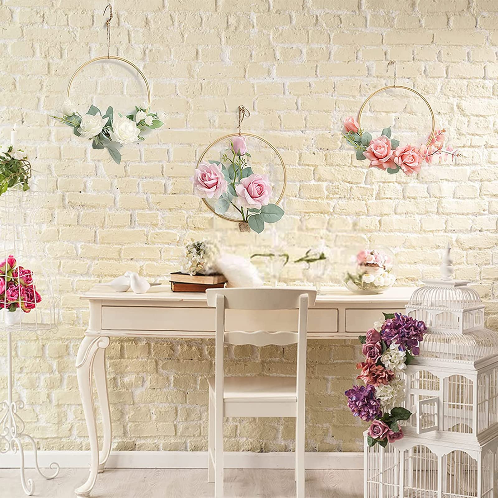 2 Anneaux Métal Doré 45cm Pour Couronnes, Macramé Ou DIY Déco - Idée Créative Mariage Ou Noël