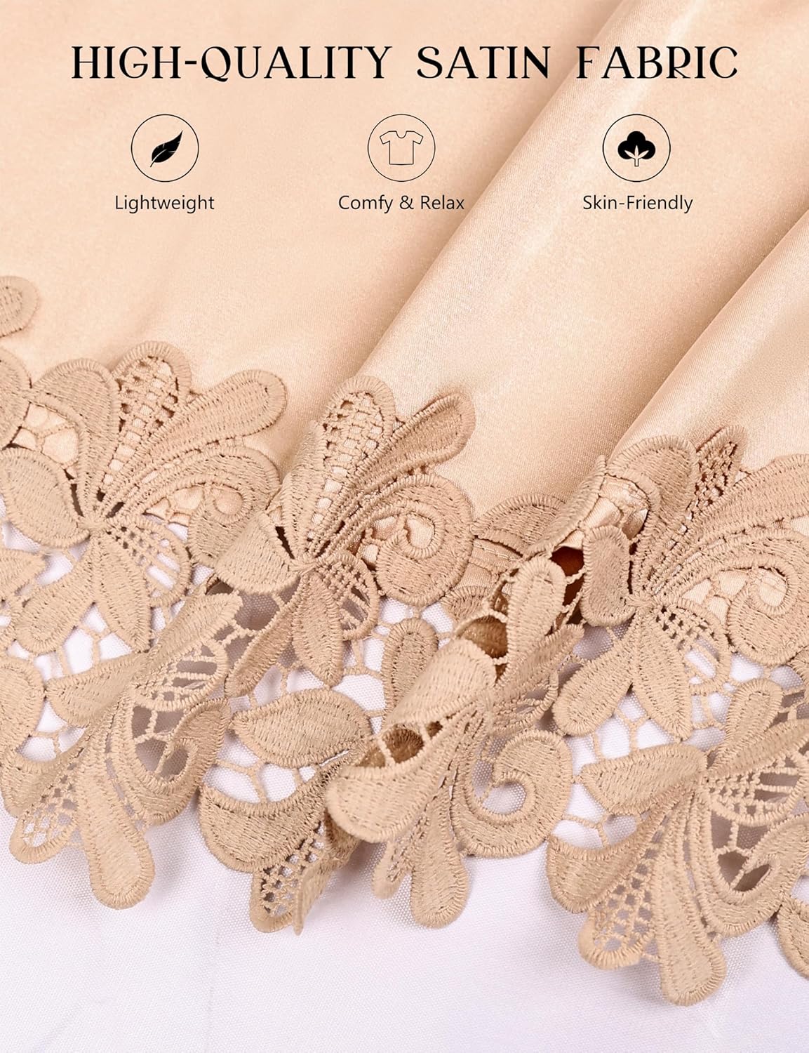 EPLAZA Bride Robe for Wedding Day Lace Trim Long Bridal Kimono Robes with Embroidery Bachelorette Party Getting Ready Outfits - Image 7