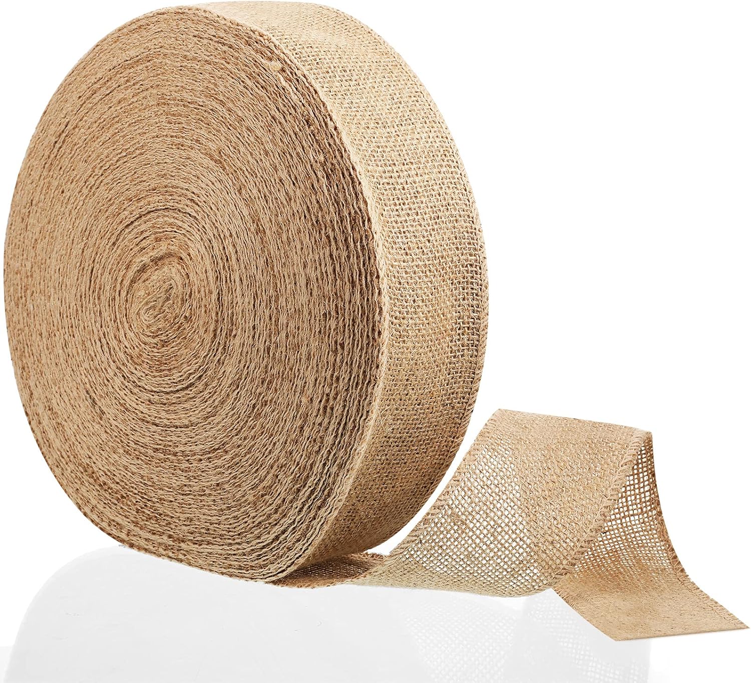 Tatuo 49 Yards Burlap Ribbon Fabric Natural Jute Fabric Crafts Wedding Burlap DIY Ribbon for Gift Wrapping Home Decor Fall Bows Flower Bouquet Christmas Tree(2 1/2 Inch Wide)