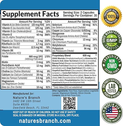 Miniatura 6 de Suplemento de refuerzo cerebral 40 en 1 para concentración, memoria, claridad y energía, libro electrónico Advanced Vitamins Plus | para hombres y