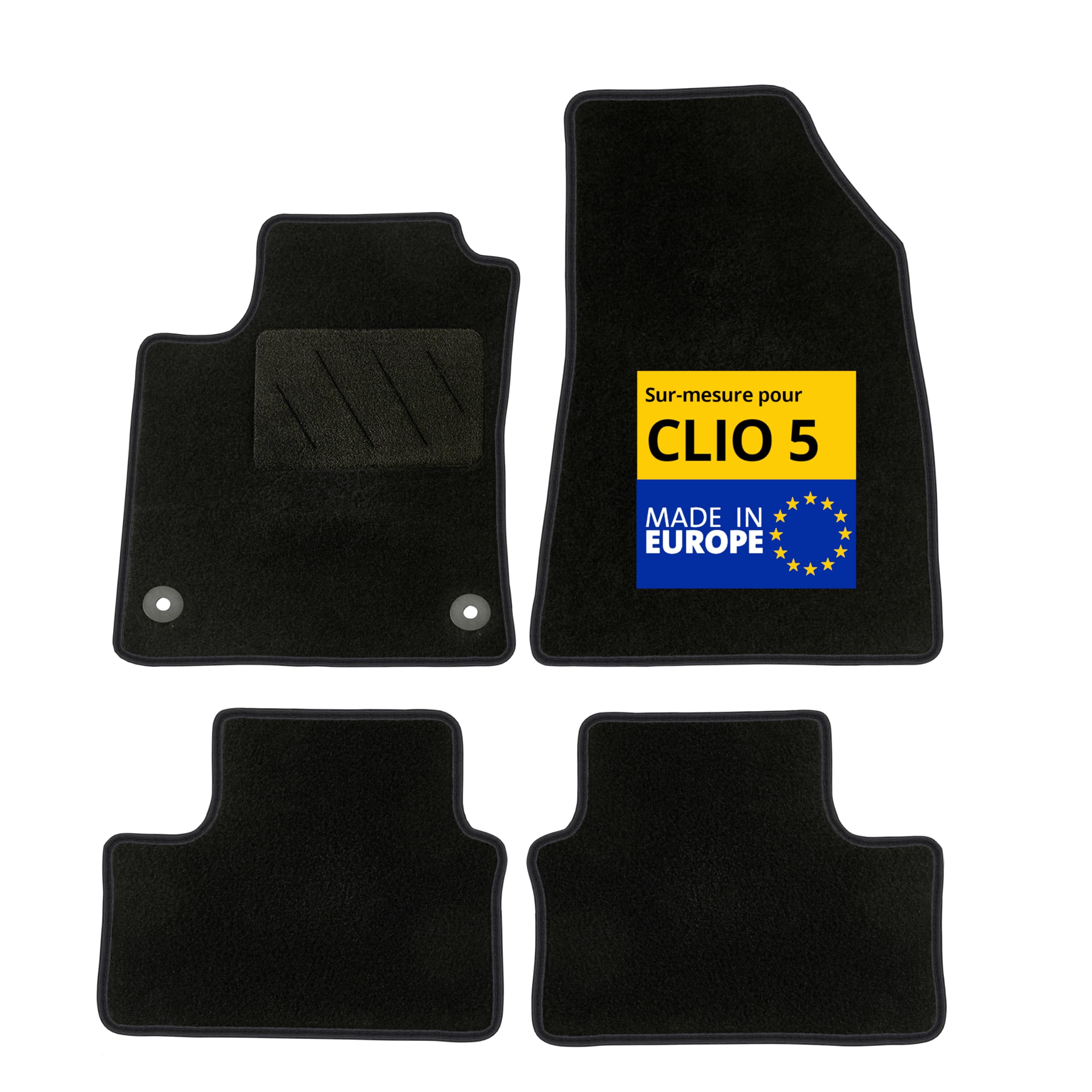 Tapis Protection DBS Tapis De Voiture Sur Mesure DBS Pour Renault Clio 5 - 4 Pièces Antidérapantes | Protection Sol Automobile Tapis Sol