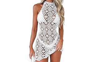 Women's Alluring Crochet Mini Dress: Coachella Set Essential