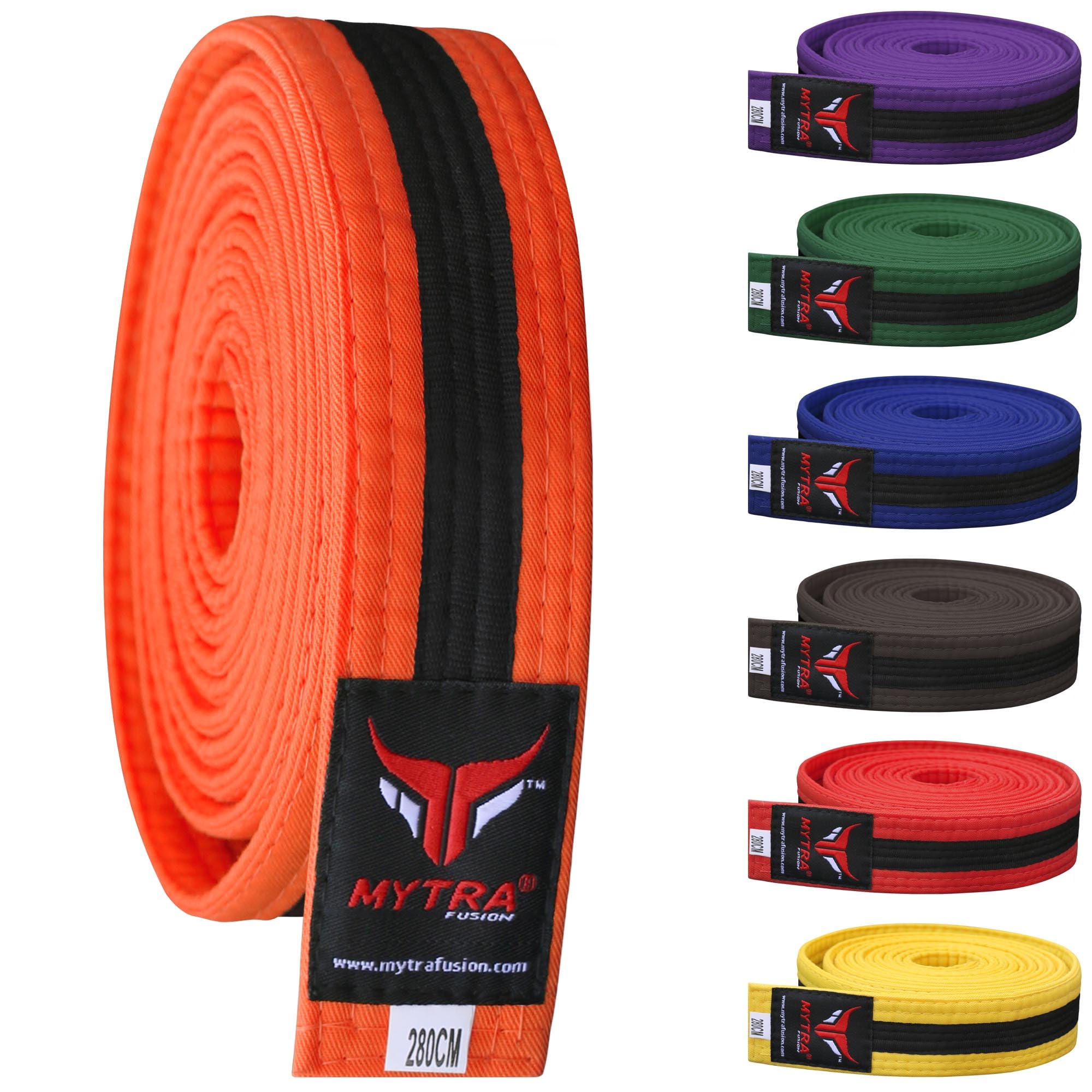 Mytra Fusion Cinturon Karate Ligero y Duradero, Cinturon Artes Marciales, Cinturon Taekwondo y Cinturon de Karate para Hombres y Mujeres