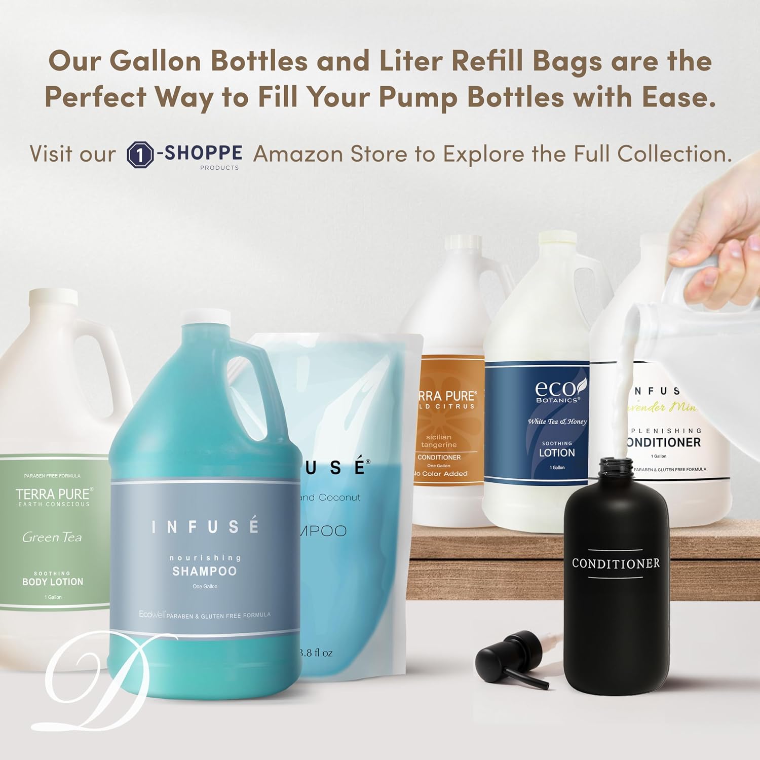 Black Glass Conditioner Bottle | 16 oz Refillable Wall Mount Liquid Soap Dispenser with Waterproof Label for Every Bathroom | Single Product by Diversified Hospitality Solutions