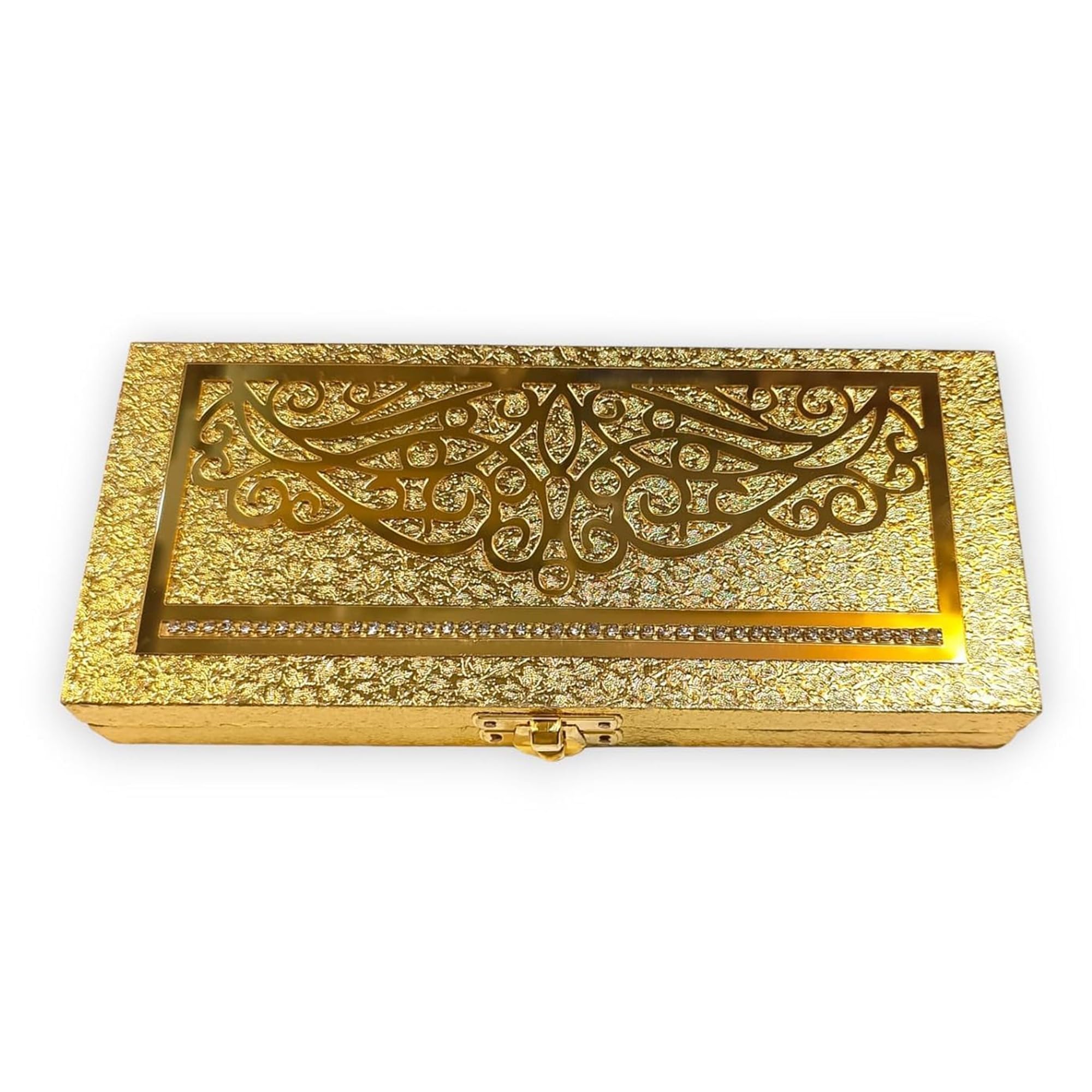 Decorative Designer Gifting Cash Box for Wedding Shagun Cash Jewelry Money Envelope Geometric Acrylic design (Golden Finish)