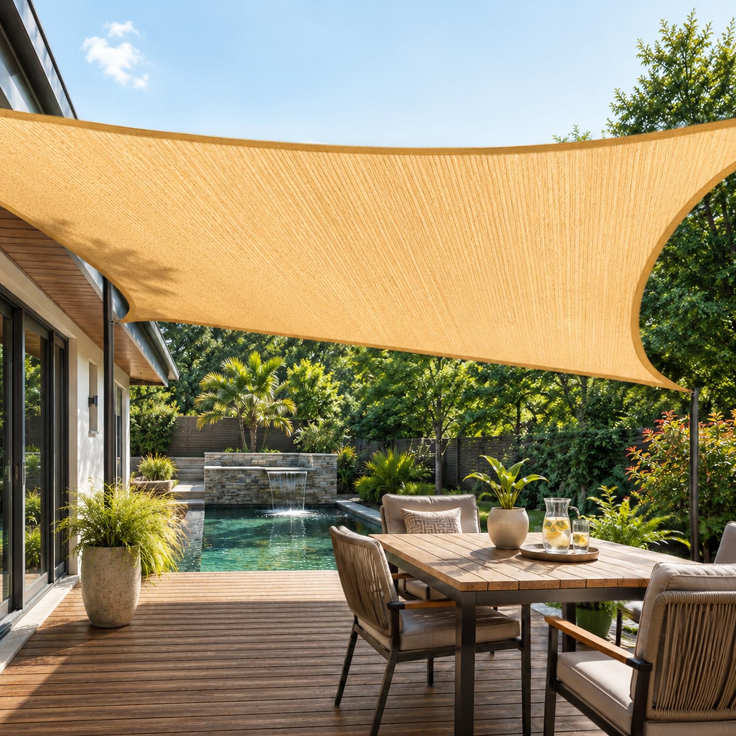 Rete ombreggiante 80% UV 2x3m, telo anti caldo HDPE per giardino terrazza | Protezione solare 80%, effetto anti caldo, rete HDPE traspirante, giardino terrazza pergola serra, facile installazione