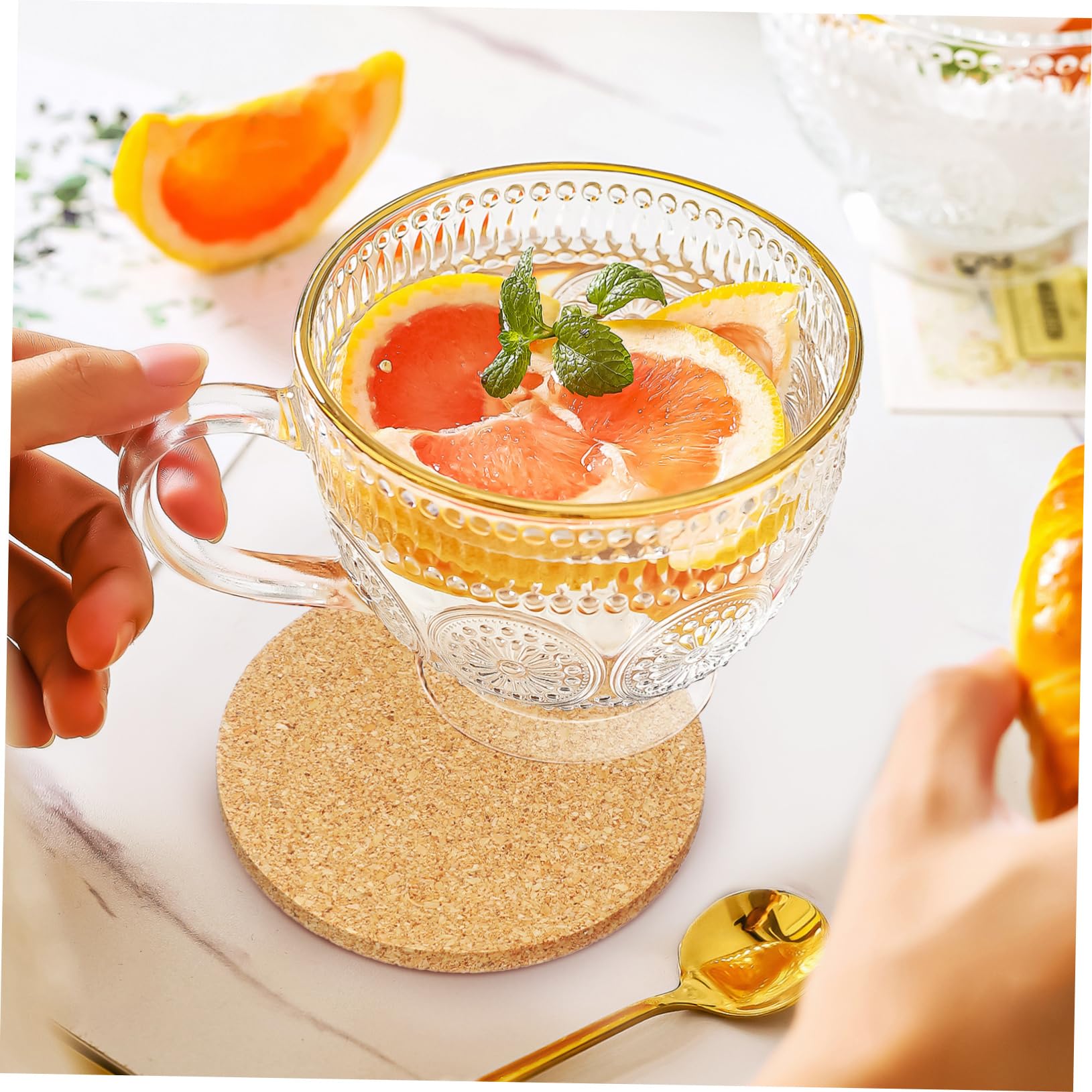 100pièces sous-Verres Liège Ronds pour Boissons Dessous De Liège pour Table Basse Protection Thermique