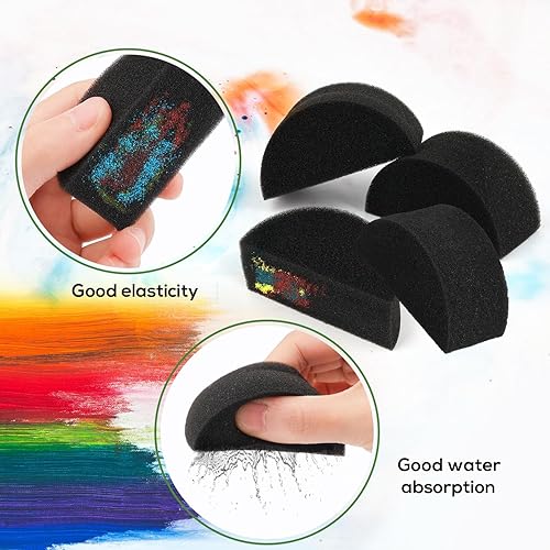 Miniatura 3 de 24 esponjas de media luna para pintura facial, esponjas de alta densidad para pintura facial, esponjas de pintor facial, suministros de pintura