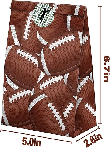 Miniatura 4 de Paquete de 24 bolsas de dulces para fiestas de fútbol con calcomanías, bolsas de regalo de regalos de fútbol con temática de fútbol