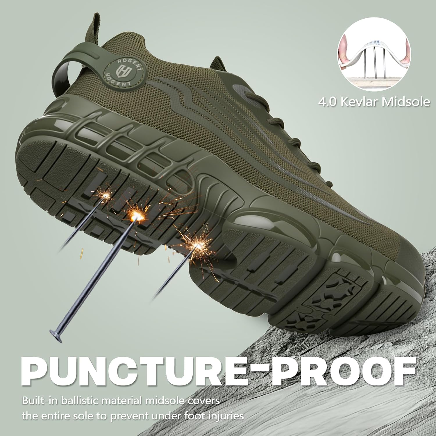  Steel Toe Shoes for Men, Cushioned Safety Work Sneakers thumbnail