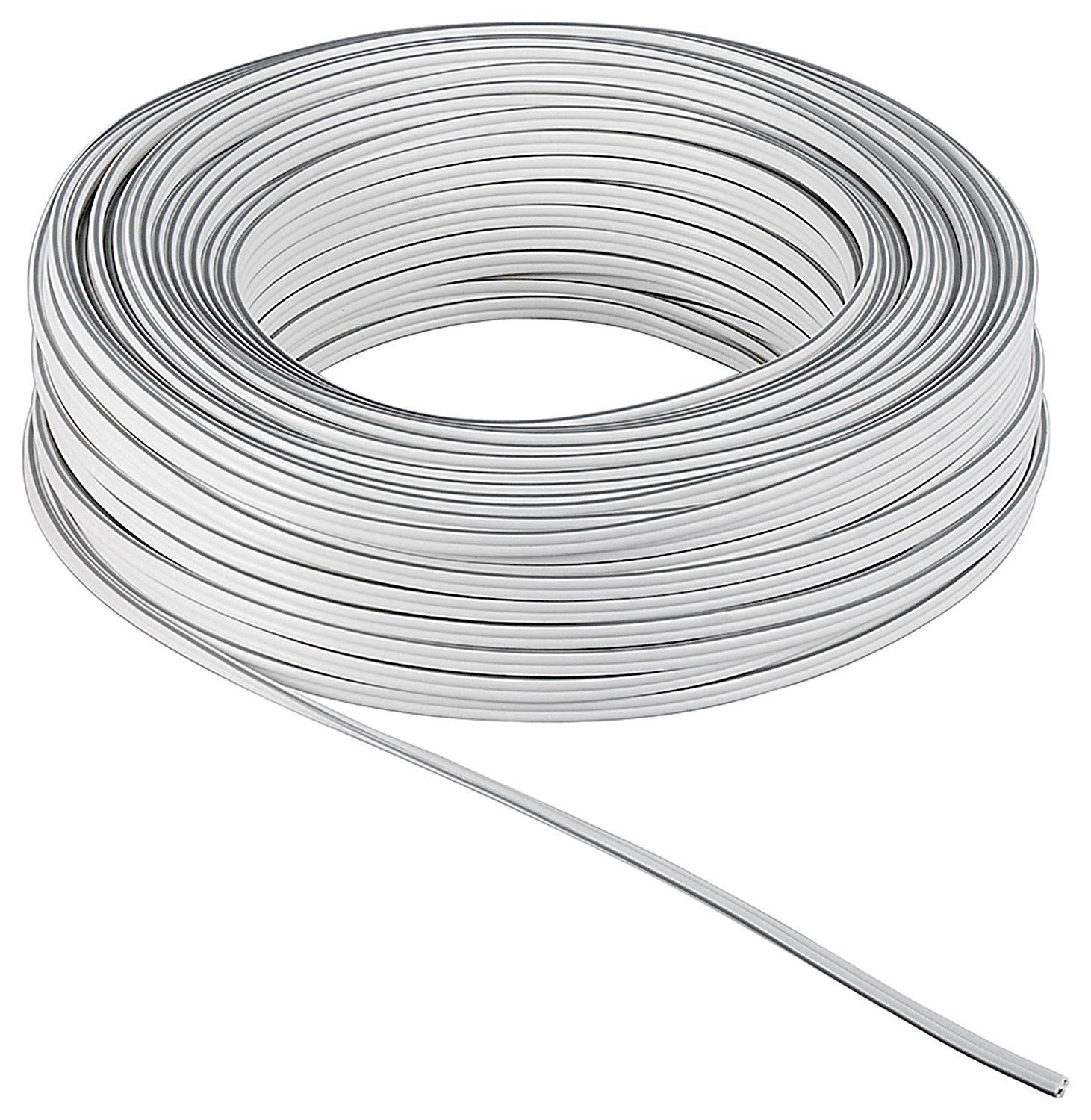Goobay 15115 Kabel głośnikowy, biały, CU, średnica 6 mm, długość kabla 25 m