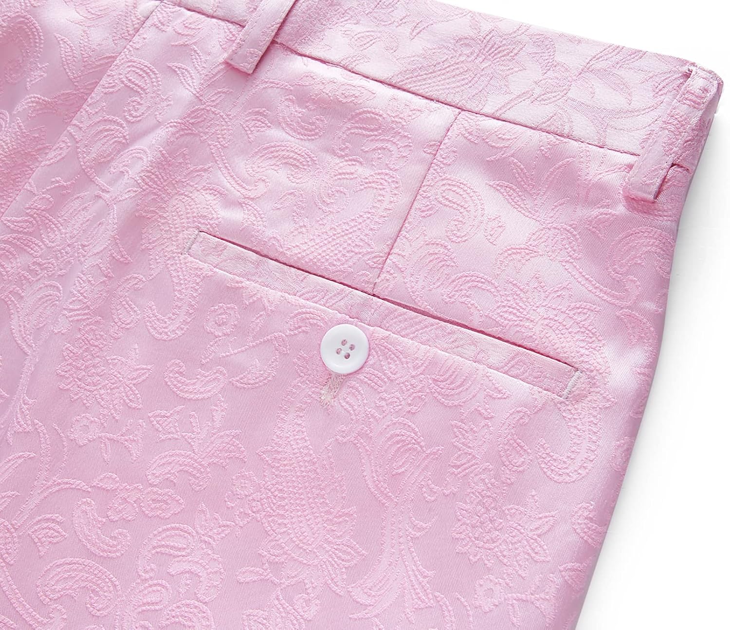 Mens Jacquard Floral Dress Pants Slim Fit Tuxedo Suit Pants - Image 4