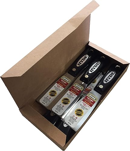 Hyde Tools Black and Silver 02100 - Cuchillo de masilla flexible de 1,5 pulgadas, 5 unidades