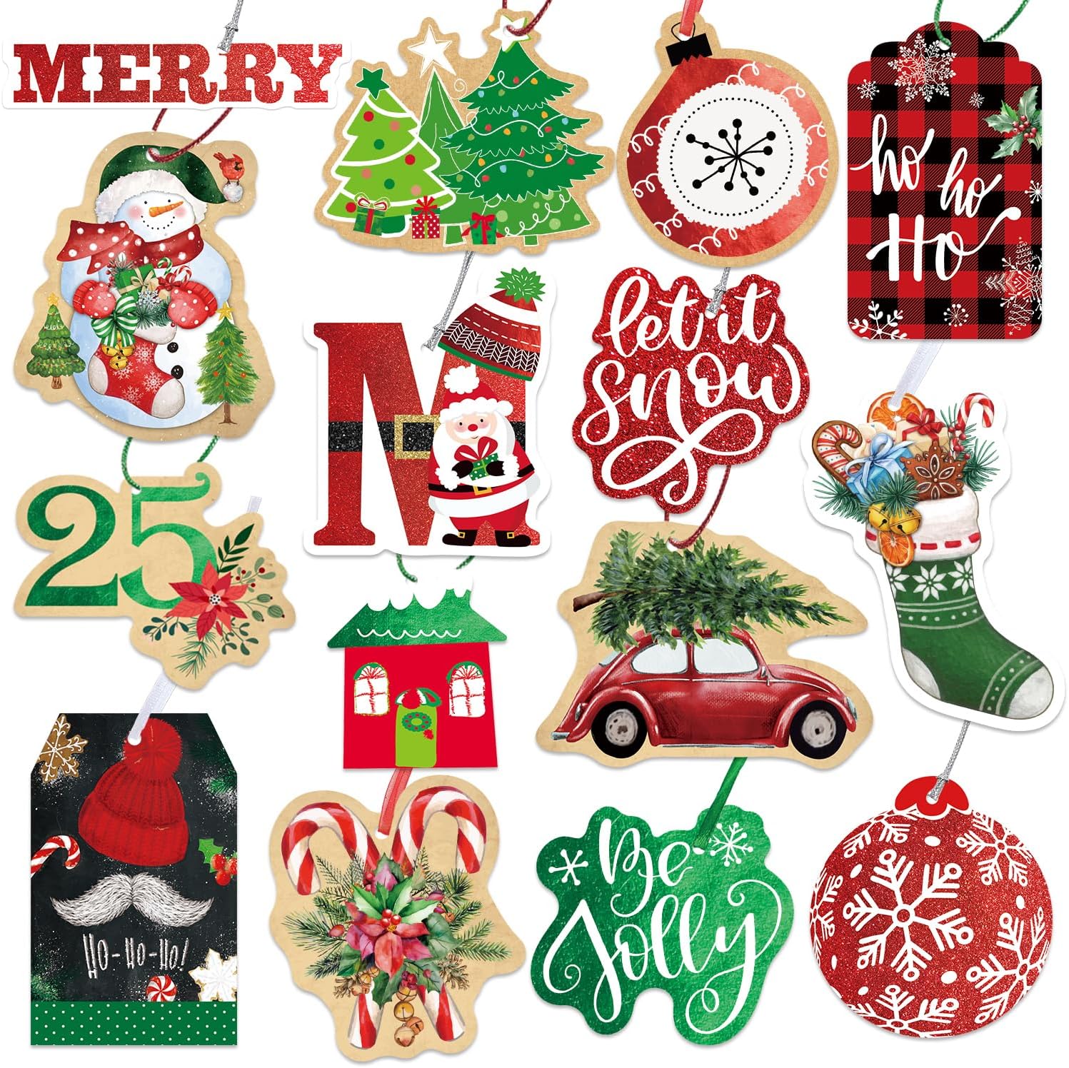 tie on Gift Tags for Christmas Presents 60 Count with