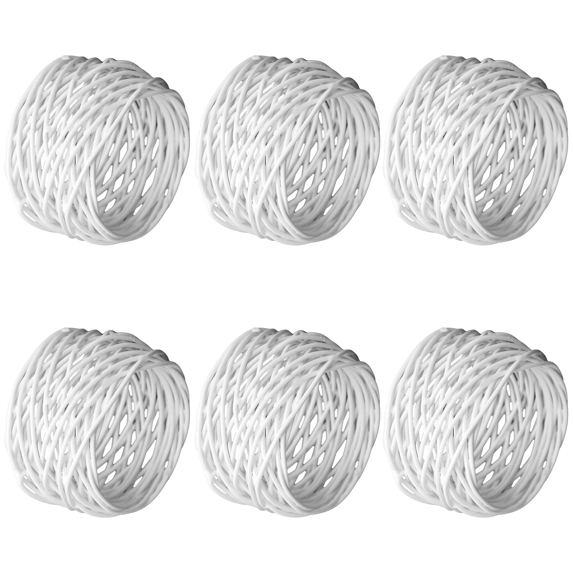 Elegant White Mesh Napkin Rings - Set of 12 -3 Elegant White Mesh Napkin Rings - Set of 12 -3