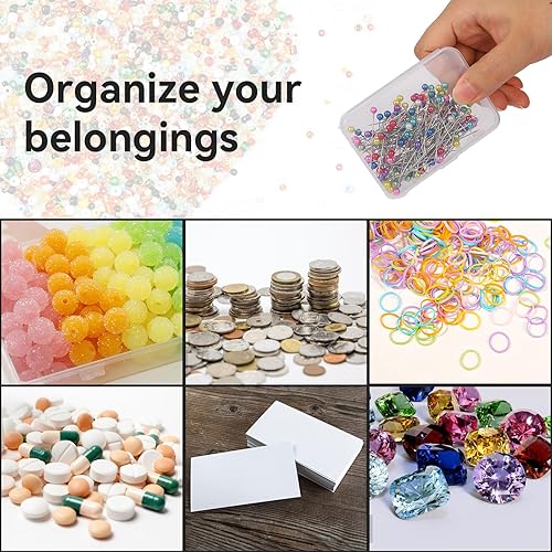 Miniatura 6 de 6 contenedores de almacenamiento de plástico con tapas, caja rectangular pequeña para objetos pequeños y proyectos de manualidades, 3.3 x 2.4 x 1