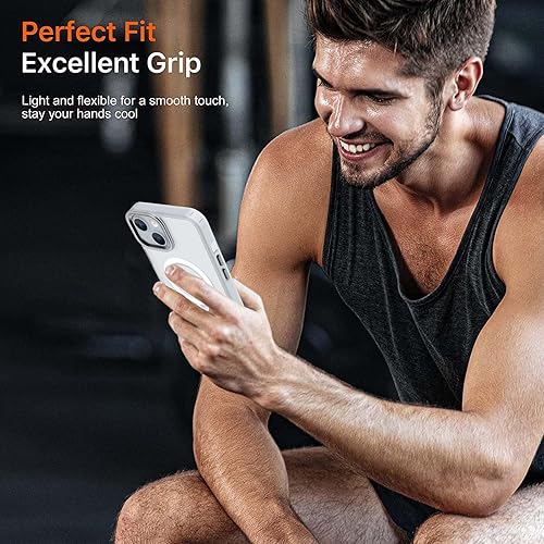 Miniatura 6 de Funda magnética transparente para iPhone 15, compatible con MagSafe, protectores de pantalla y protector de cámara, no amarillea, delgada, a prueba