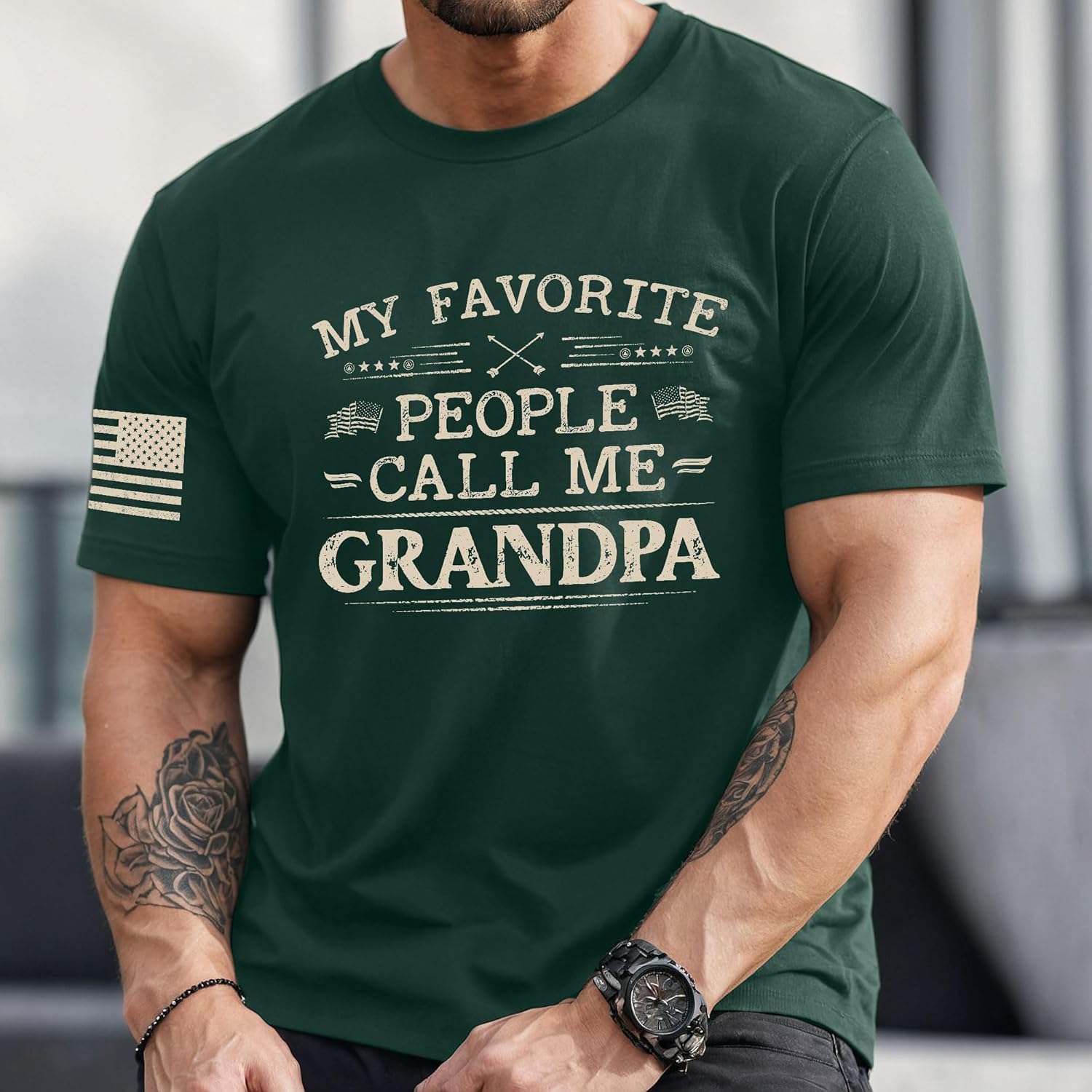 My Favorite People Call Me Grandpa Shirt, Grandpa Gift, Patriotic Shirts for Men