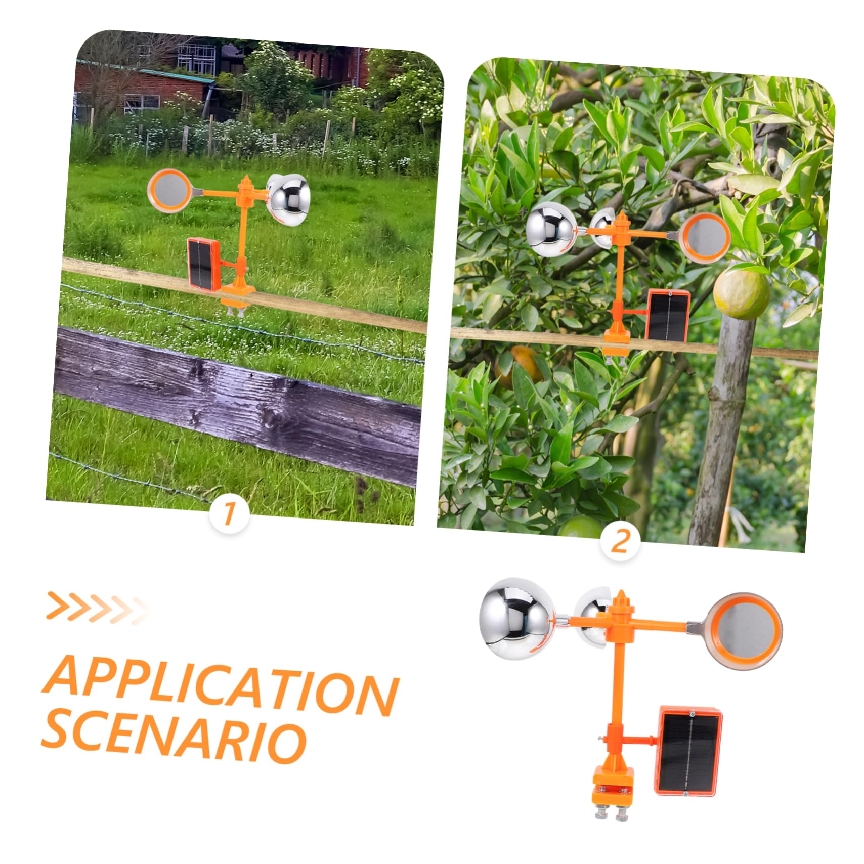 Ahuyentador Solar De Pájaros para Jardín y Exteriores Panel Solar, Efecto Sonoro Múltiple y Diseño Giratorio para Protección De Huertos y Estanques