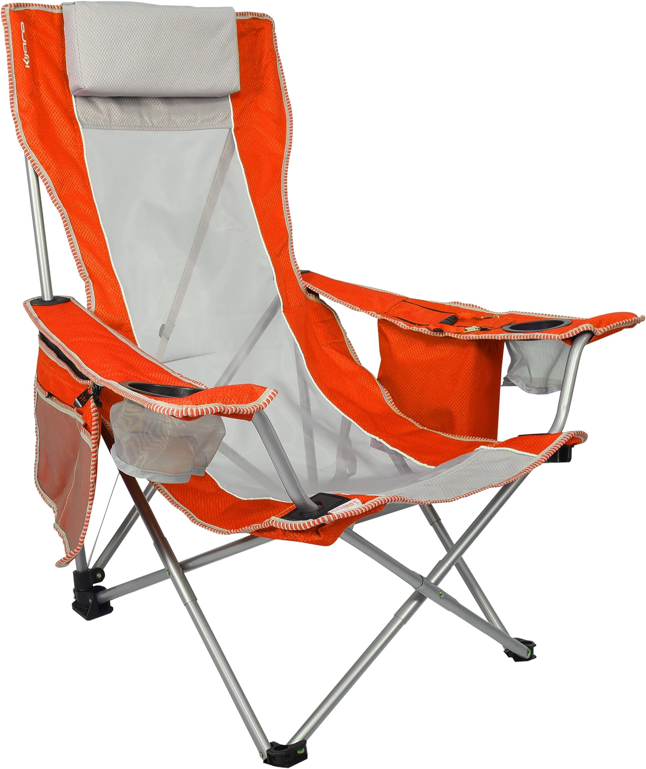 Beach Sling Chair with Cooler Pocket - Various Fun Colors & Patterns - Perfect Beach Folding Chair and Camping Chair - Includes a Detachable Pillow