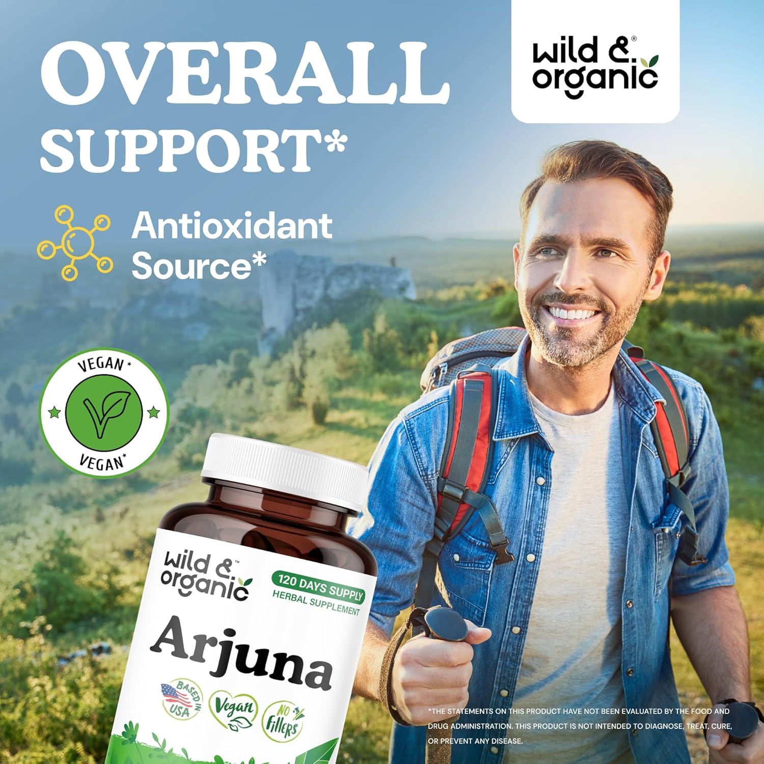 Wild & Organic Arjuna Bark Capsules - Overall Support - Arjuna Powder Supplement - 120 Herbal Capsules - 4-Month Supply - Terminalia Bark & Leaf Extract - Vegan, No Fillers, Non-GMO - Image 2