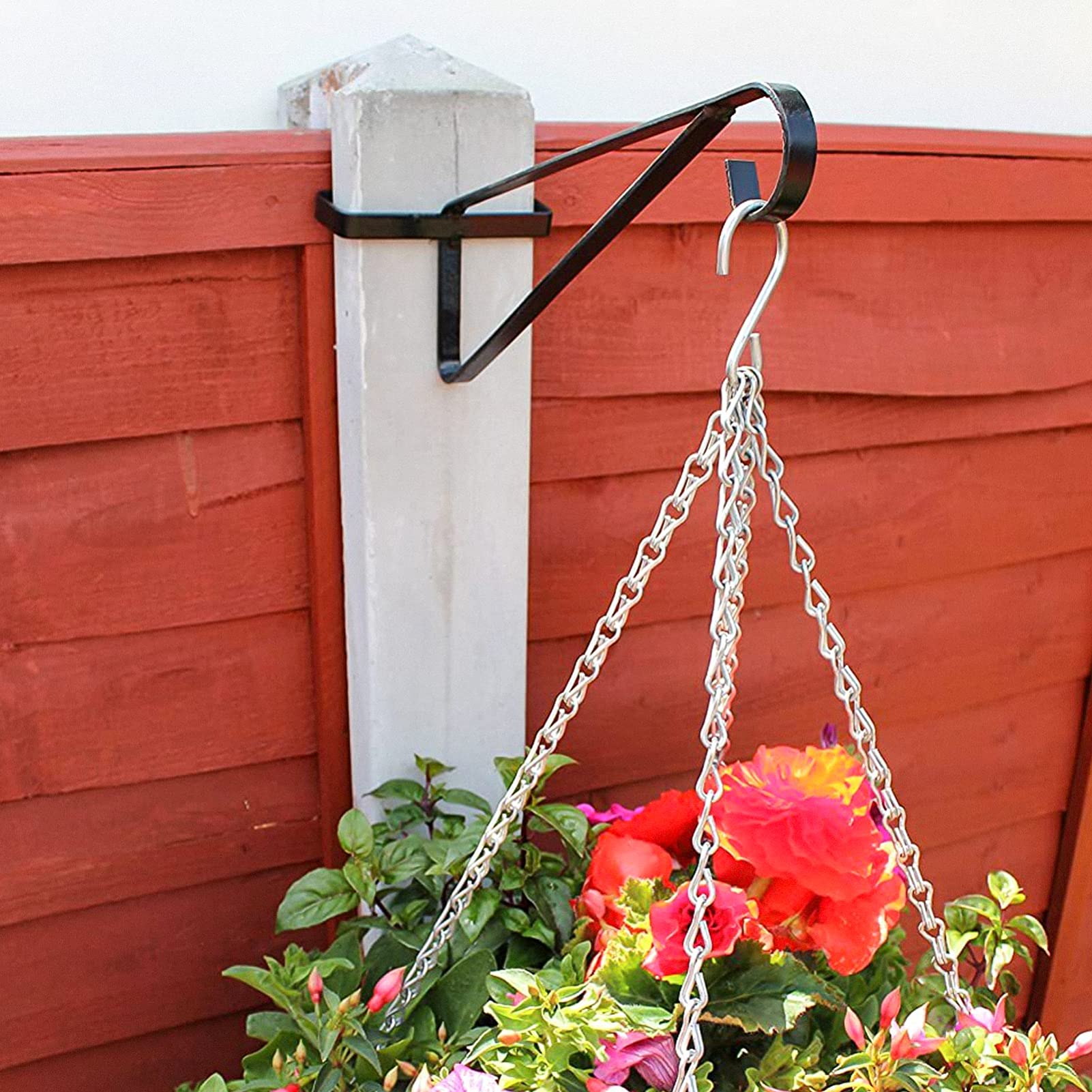 Happyyami 2 Pcs Basket Support Hanging Flower Basket Indoor Plant pots Outdoor Metal Decor Indoor Hanging Planter pots for Indoor Plants Hanging Plant Brackets Plant Pot Shelf Flower Bracket