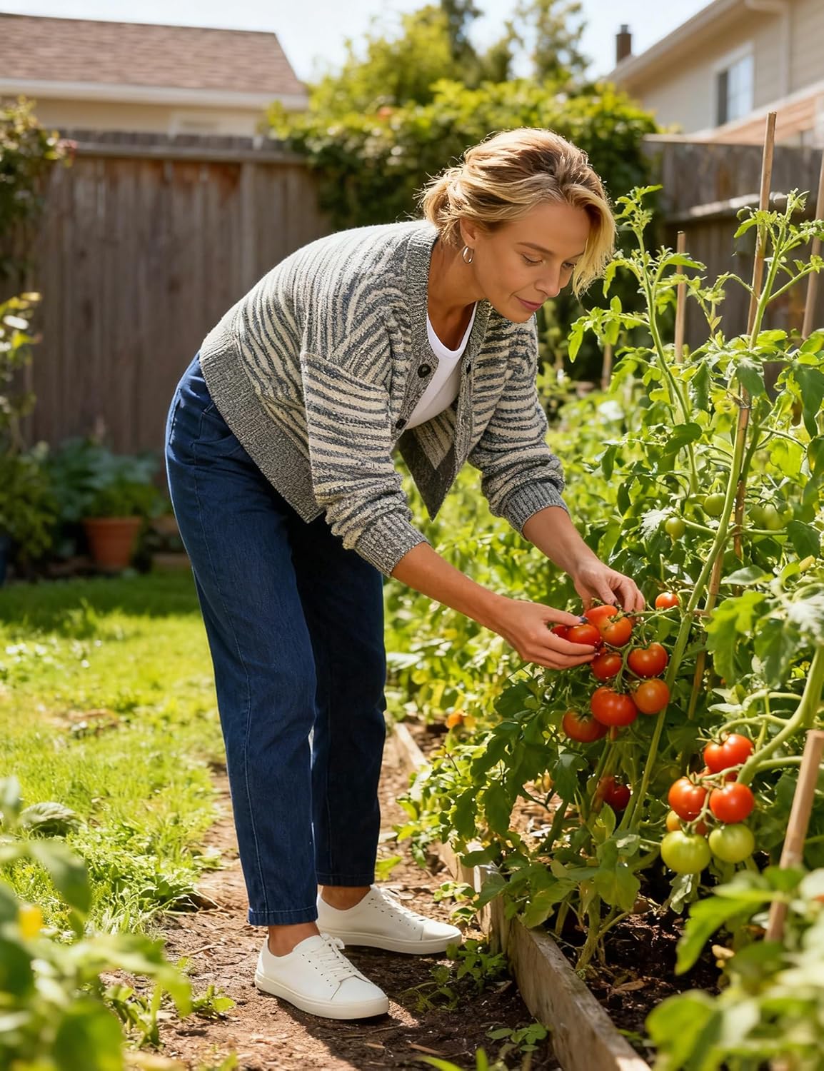 Soojun Women's Elastic Waist Jeans Stretch Pull On Pants - Image 8