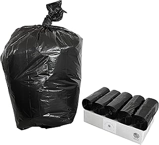 55 Gallon Garbage Trash Bag 38X58" 1.2 Mil Black 100 Count Can Liner Bulk 56 Gallon 57 Gallon 58 Gallon 59 Gallon 60 Gallon 55-60 Gallon Made in USA