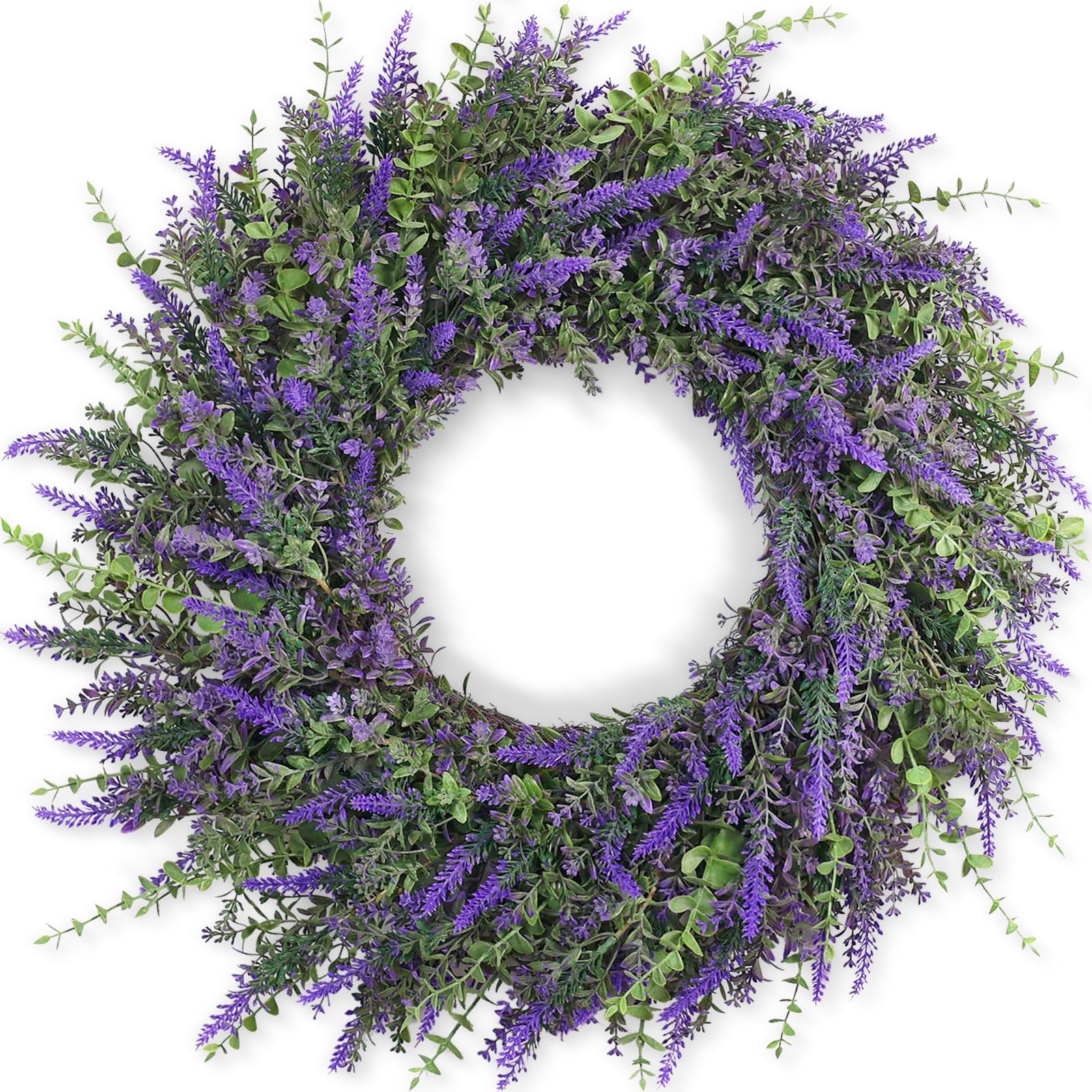 DDHS Lavender Wreath, Spring Wreaths for Front Door 24 Inch