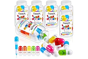 72 Pieces Pill Ballpoint Pen with 6 Plastic Jars Novelty Pens