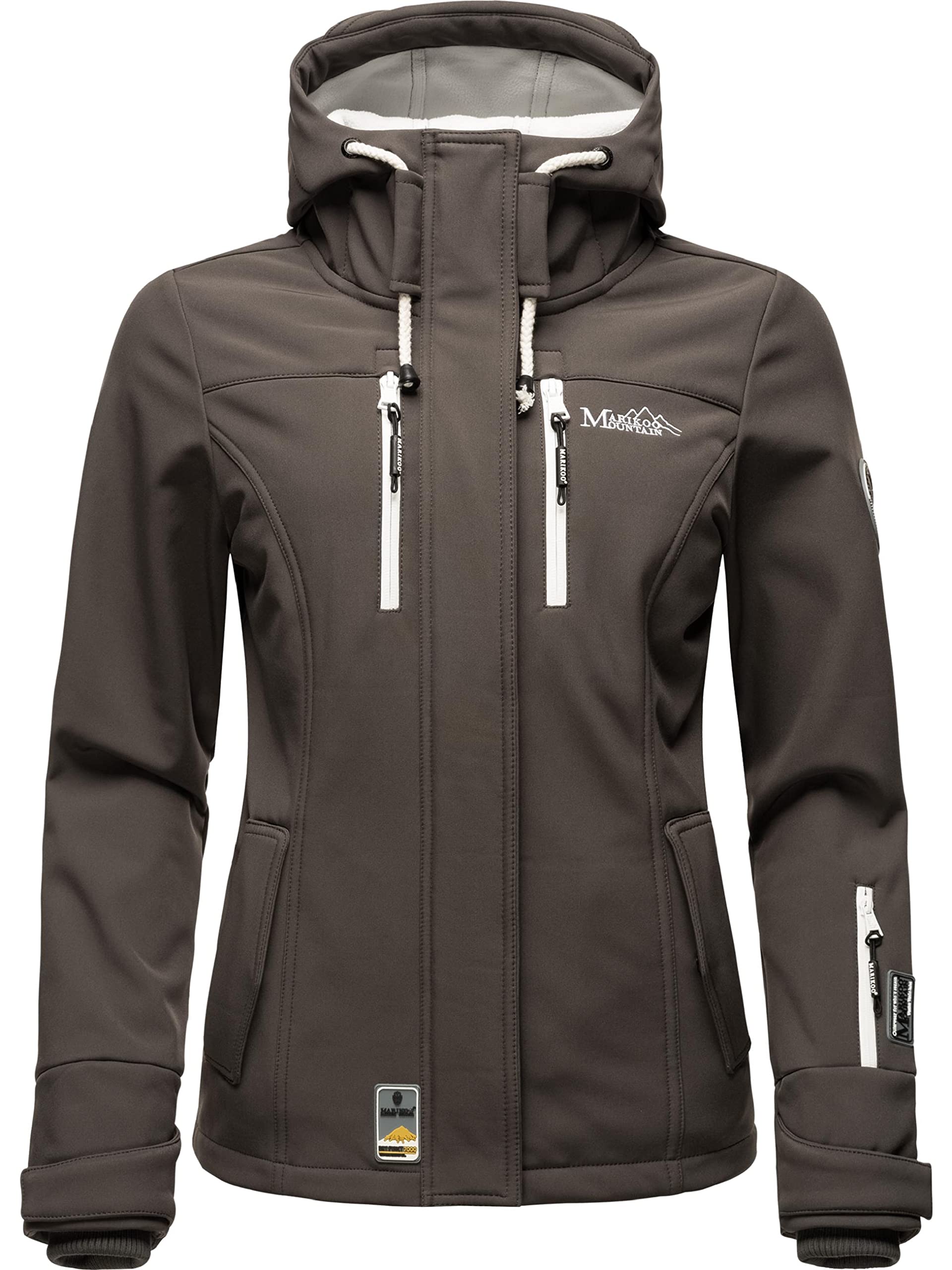 MARIKOO Damen Softshelljacke Übergangsjacke mit Kapuze Kleinezicke XS-3XL