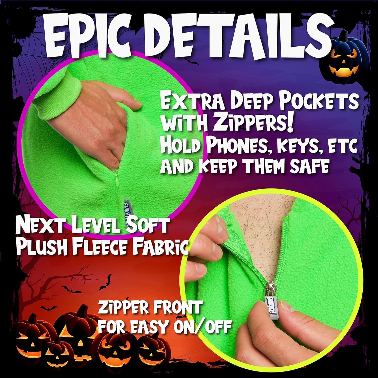 Funziez! Outer Space One Piece Costume Jumpsuit Alien Onesie and Astronaut Costume - Image 5