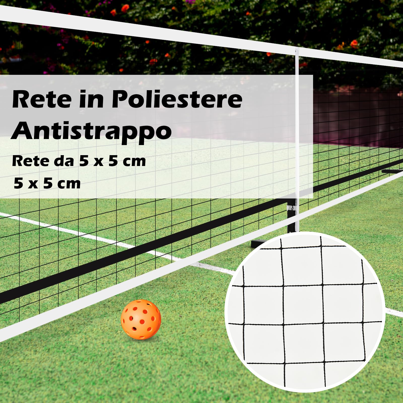 COSTWAY Rete Pickleball Portatile da 670 CM, con Tubolari Metallici, Rete Resistente in Poliestere e Borsa in Tessuto Oxford, Set per Giochi di Palla da Interno ed Esterno