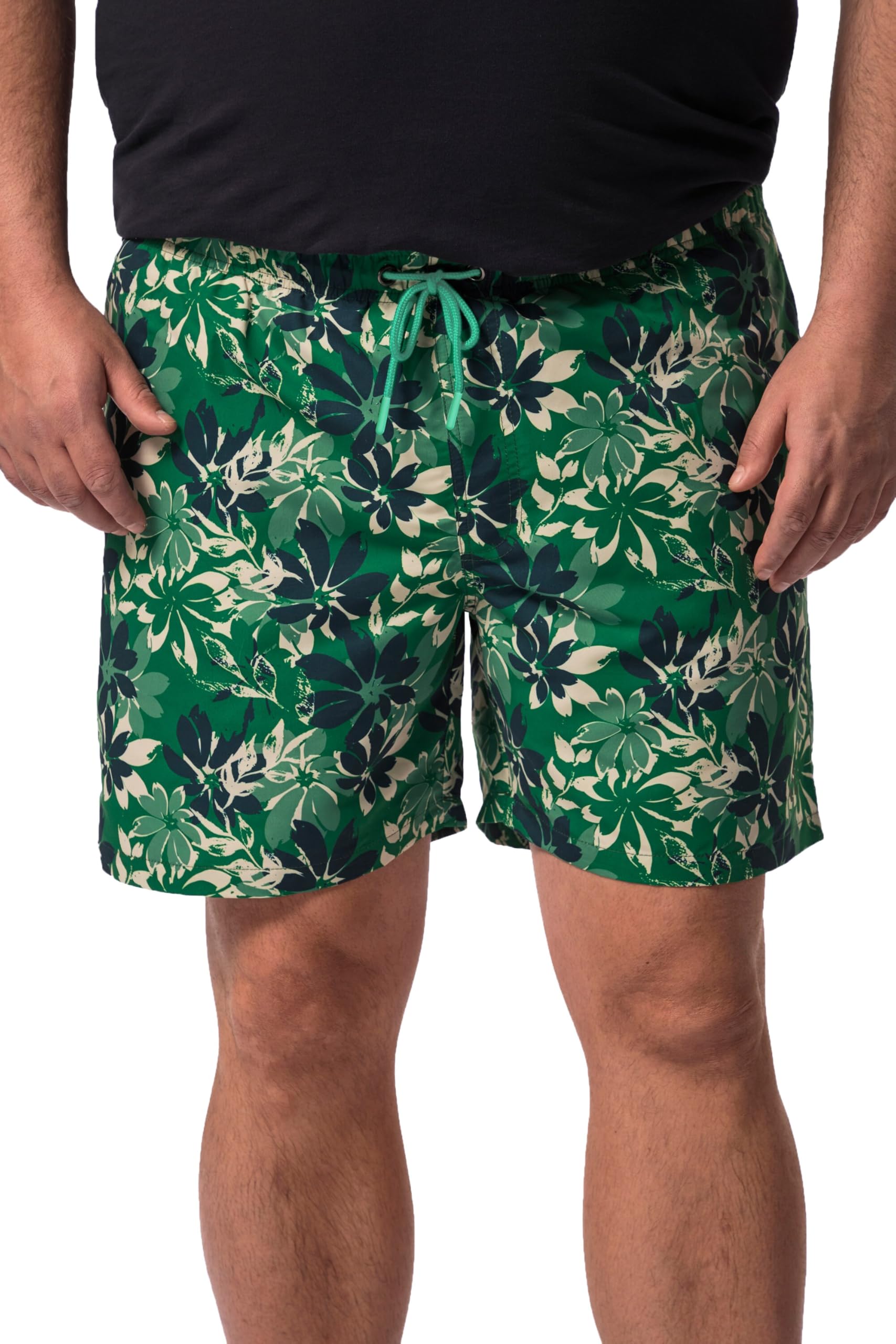Men Plus Herren große Größen Übergrößen Menswear L-8XL Badeshorts, Alloverdruck, Elastikbund 831769