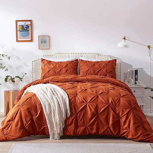 Vista 3 de NexHome Juego de edredón tamaño King, juego de edredón de 3 piezas de microfibra plisada suave y ligera, alternativa al plumón para todas