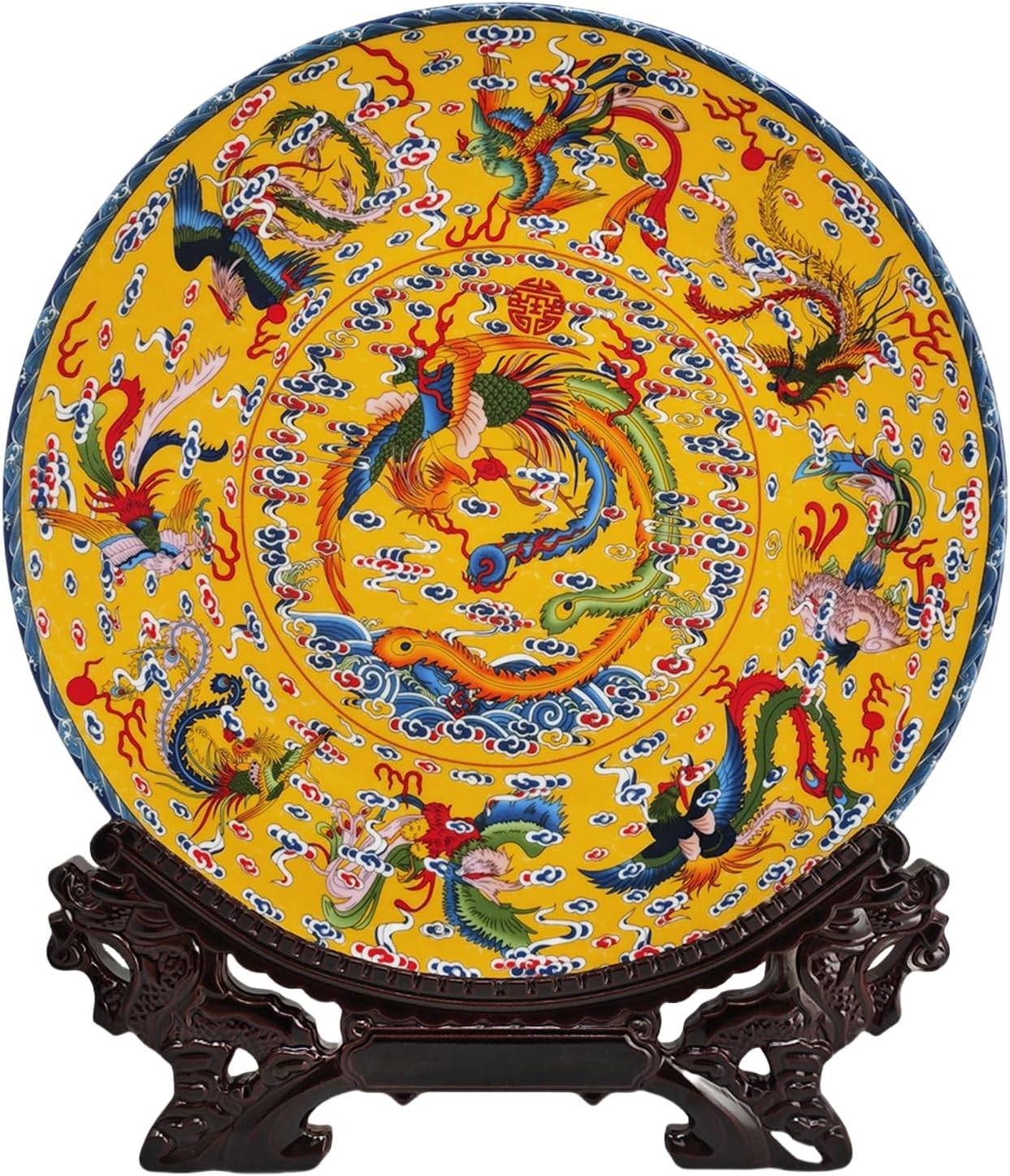 Feng Shui Nine Phoenixes Diagram Plates for Home Decor Decoration Plates for Display