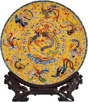 Fengshuibringluck Feng Shui Nine Phoenixes Diagram Plates for Home Decor Decoration Plates for Display