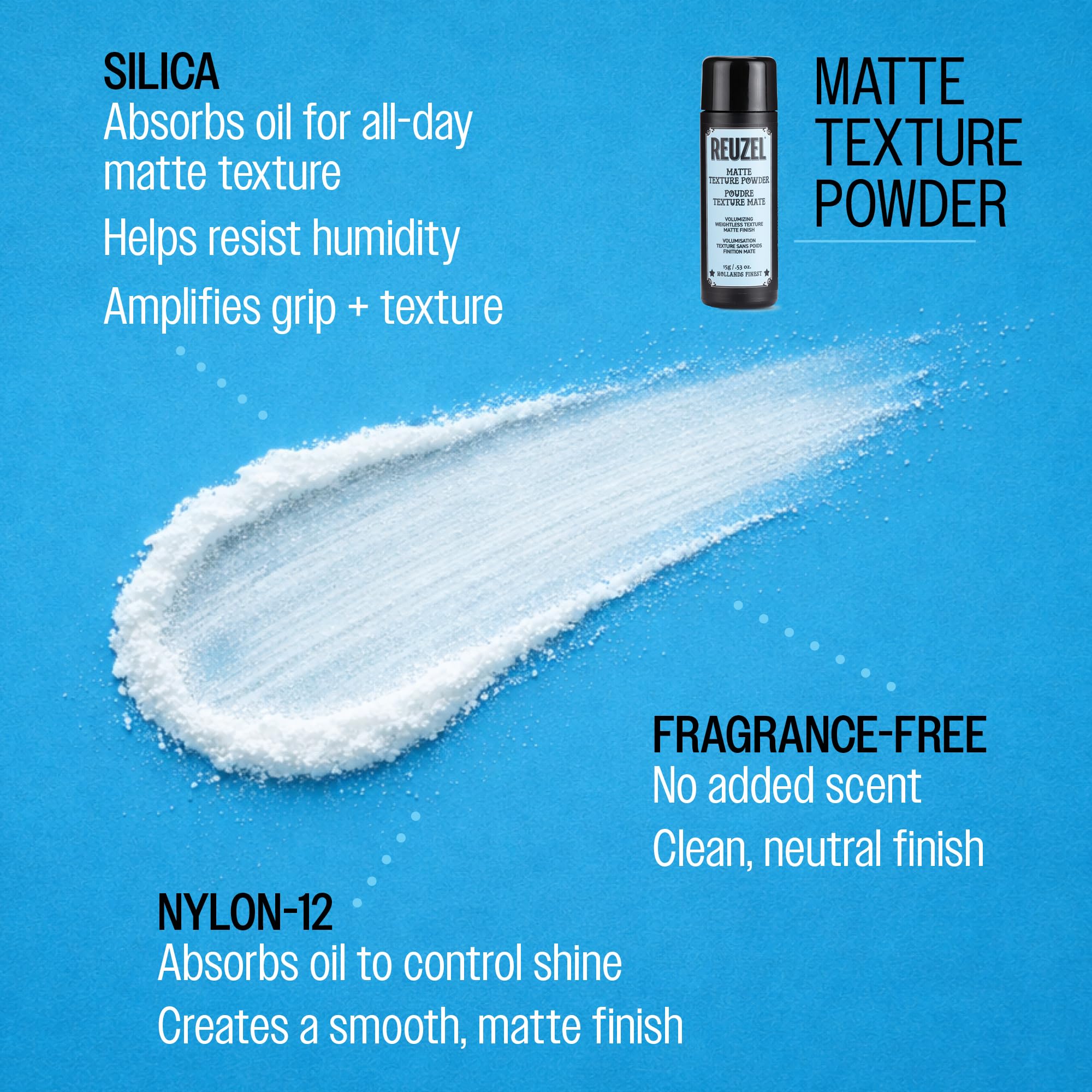 Reuzel Matte Texture Powder - Polvere per styling vegana per uomo - 15 g