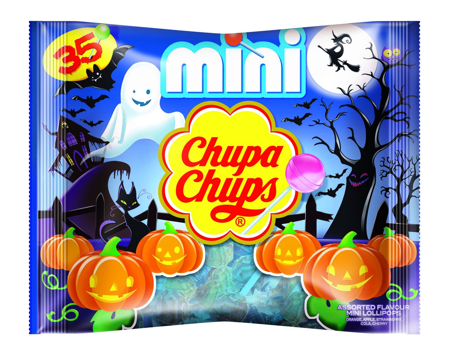 Chupa Chups Mini Lollipops Bag - Mini Version of Classic Chupa Chups Candy - The Perfect Miniature Treat - Bag of 35 pieces