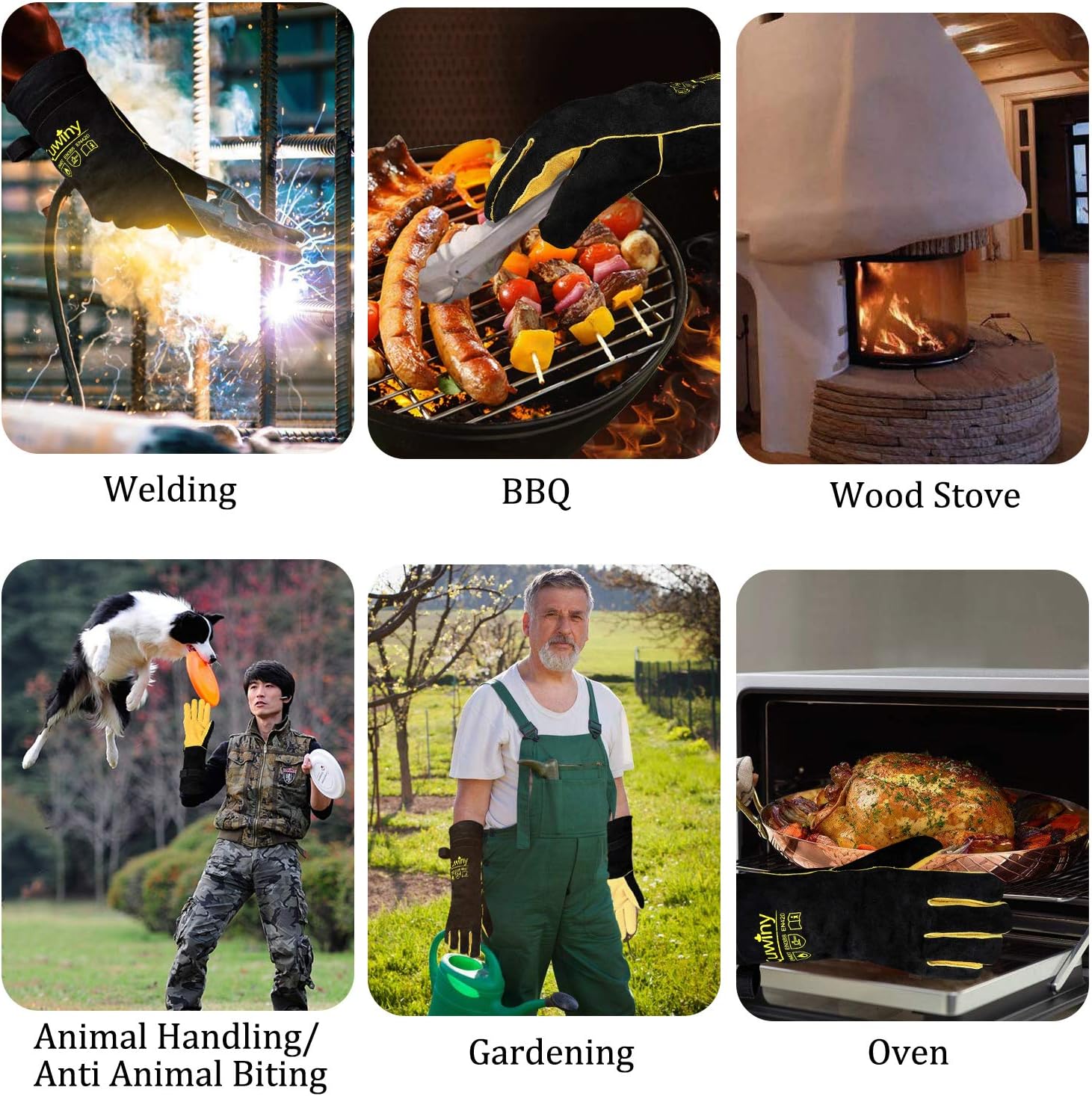 Welding Gloves, 1112°F Heat/Fire Resistant/Leather Forge Gloves, with Kevlar Stitching String, 16 inches Extra Long Sleeve and Fireproof Hook and Loop Tape,fit for Mig/Tig - Image 8